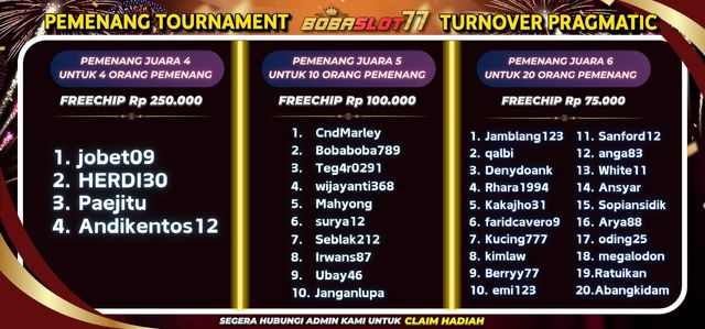 PEMENANG TOURNAMENT TURNOVER 4-6